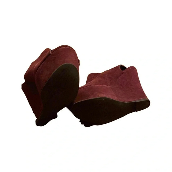 Steve Madden Wearme Platform Peep Toe Burgundy Sandals Size 6.5 - Picture 8 of 8